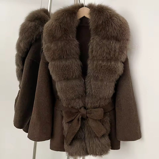 Aline fur coat- dark brown