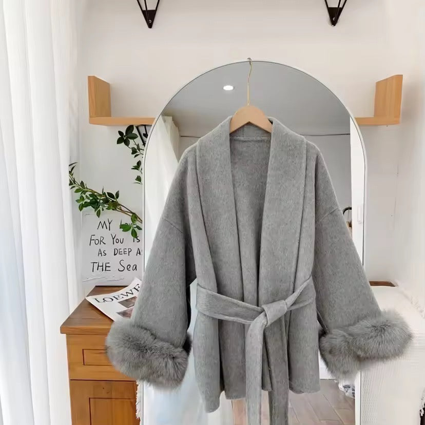 Betsy fur coat- grey