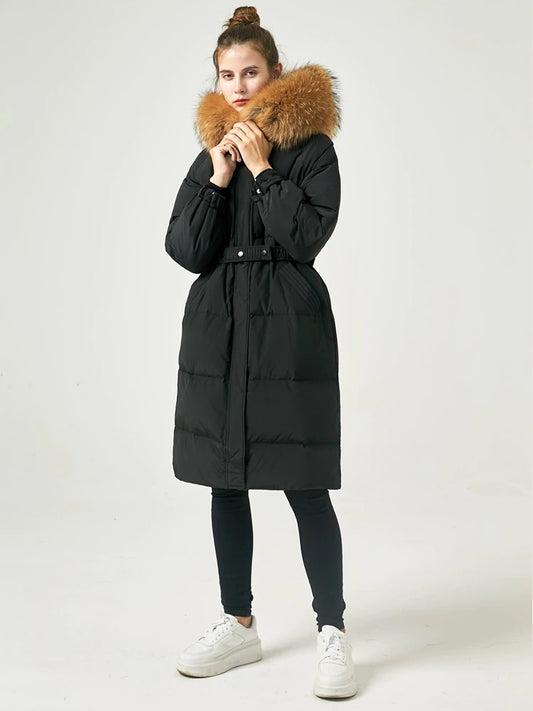 Tessa down coat- black/brown