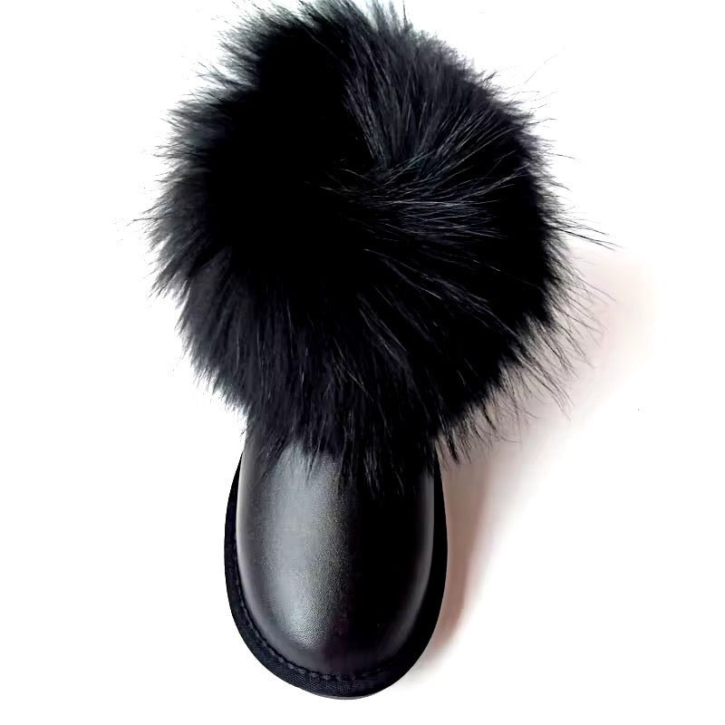 Johanna waterproof fur boots- black