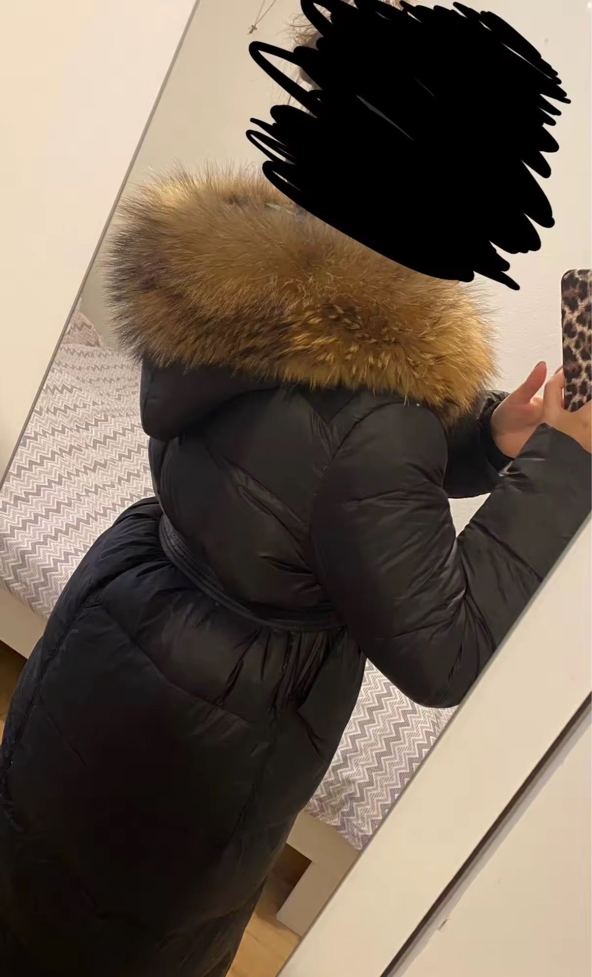 Marissa down coat- black/brown
