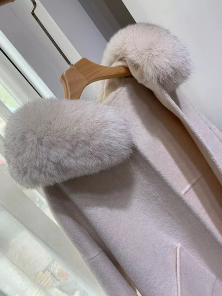 Noelia fur coat- beige