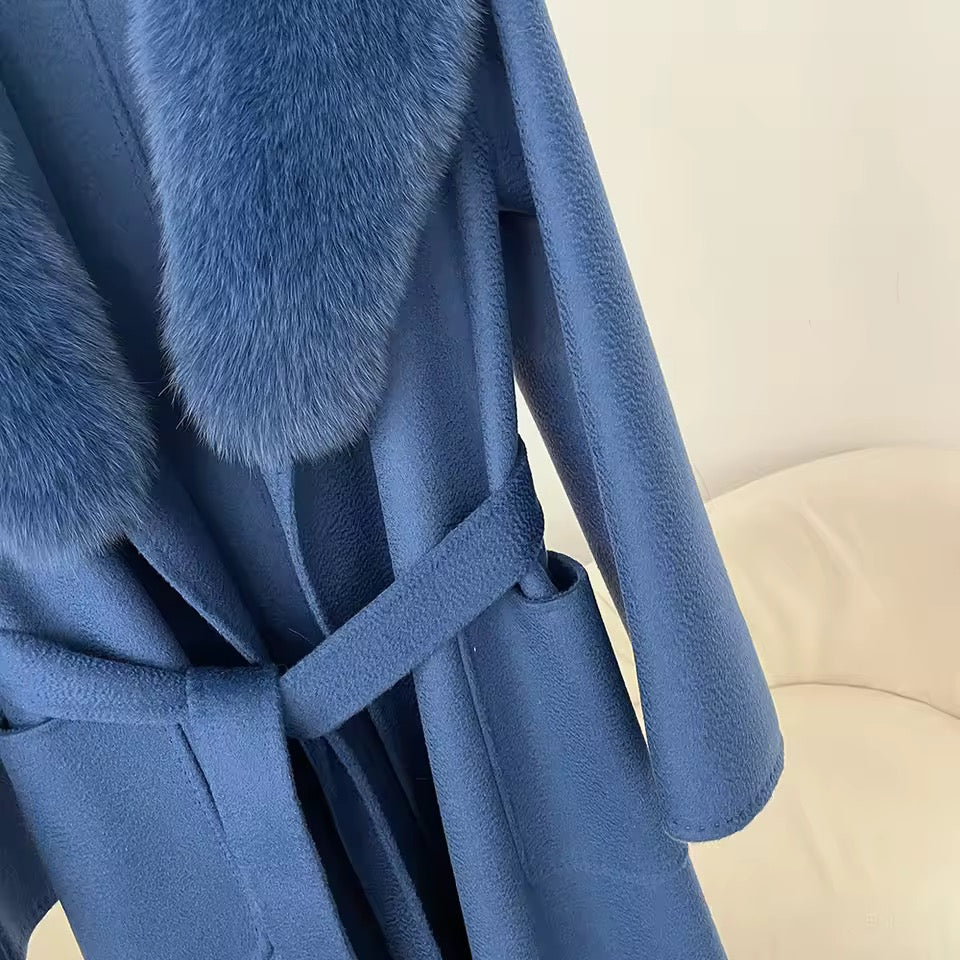 Glinda fur coat- dark blue