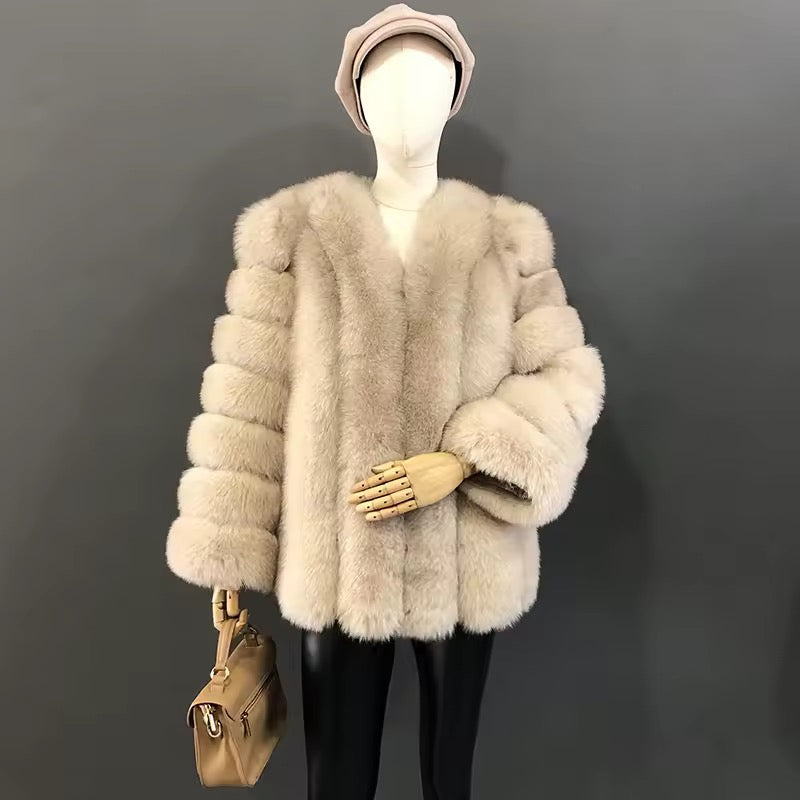 Isabella fur coat- beige