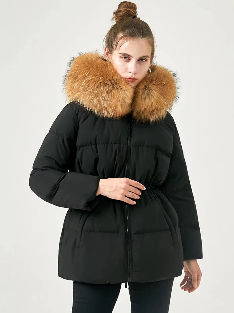 Princess down coat- black/brown