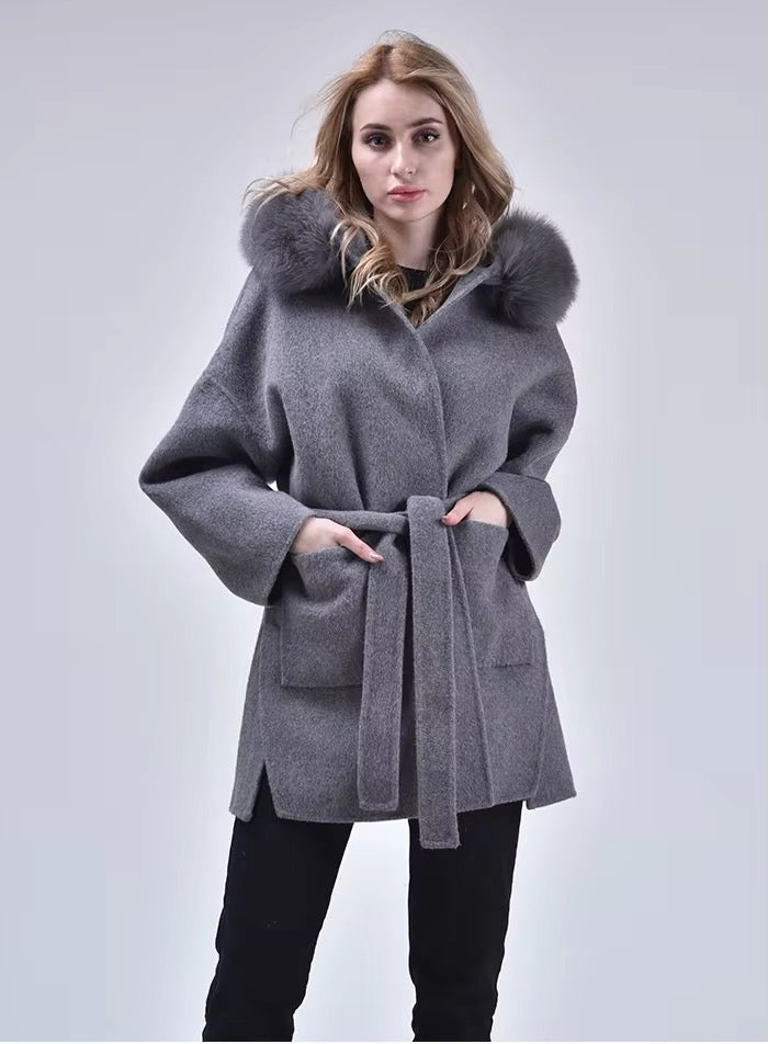 Noelia fur coat- grey