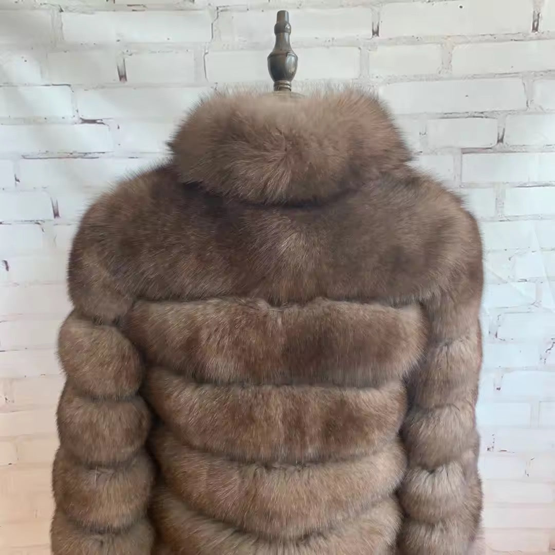 Linda fur jacket- brown