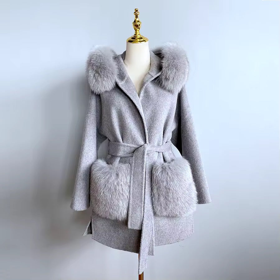 Noelia fur coat extra- grey