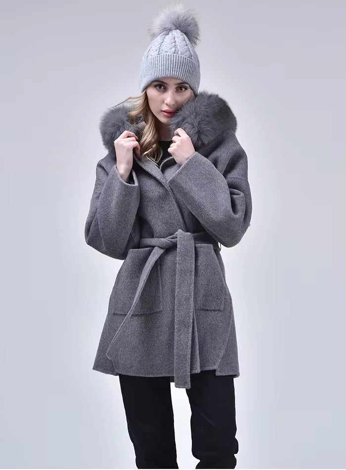 Noelia fur coat- grey