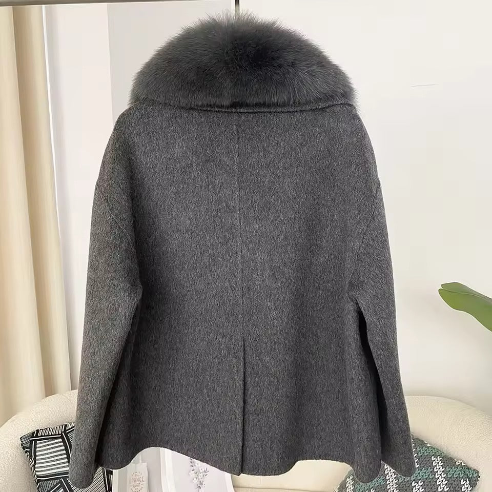 Ida wool fur jacket- grey