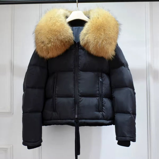Alicia down coat- black/brown