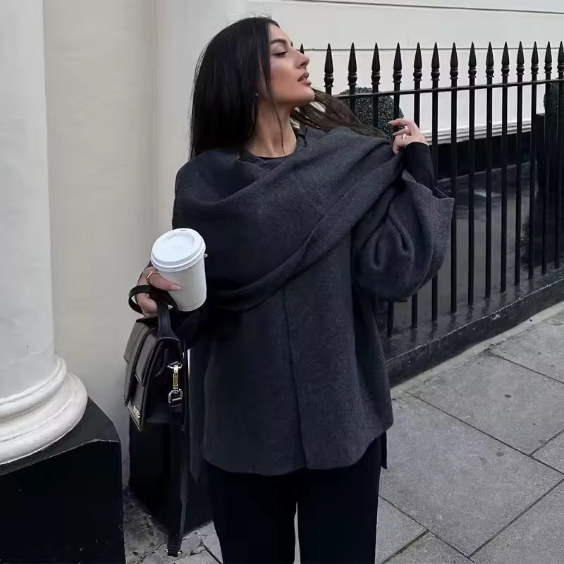 Anais cape- dark grey