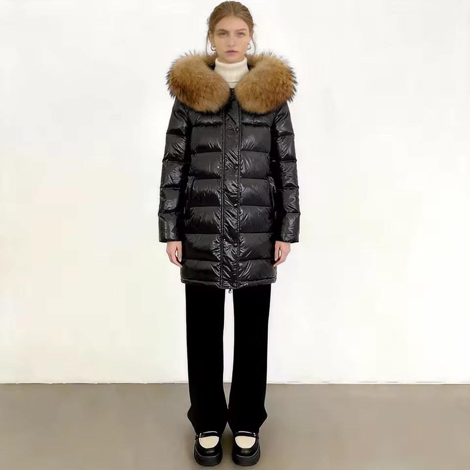 Maxine down coat- black/brown