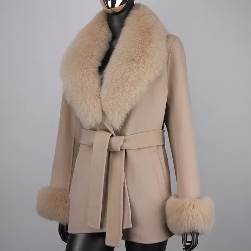 Alara fur coat- dark beige