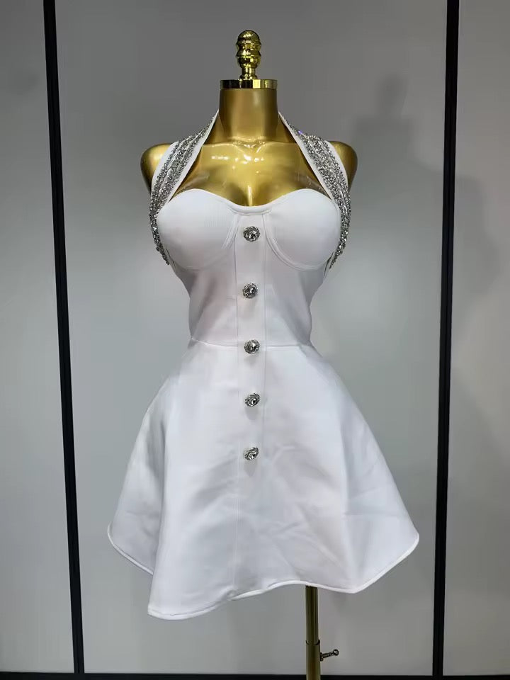 Alessa bandage dress- white