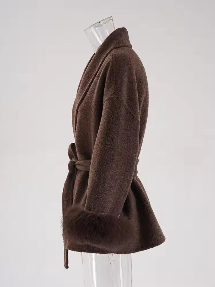 Betsy fur coat- brown