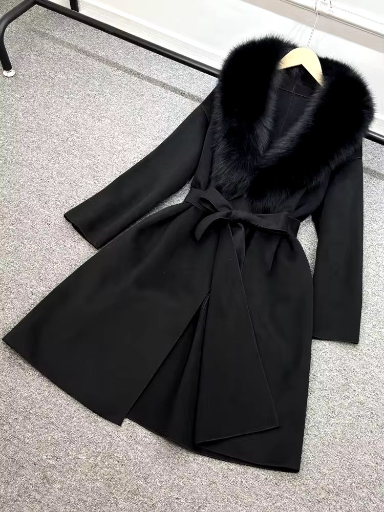 Danielle fur coat- black