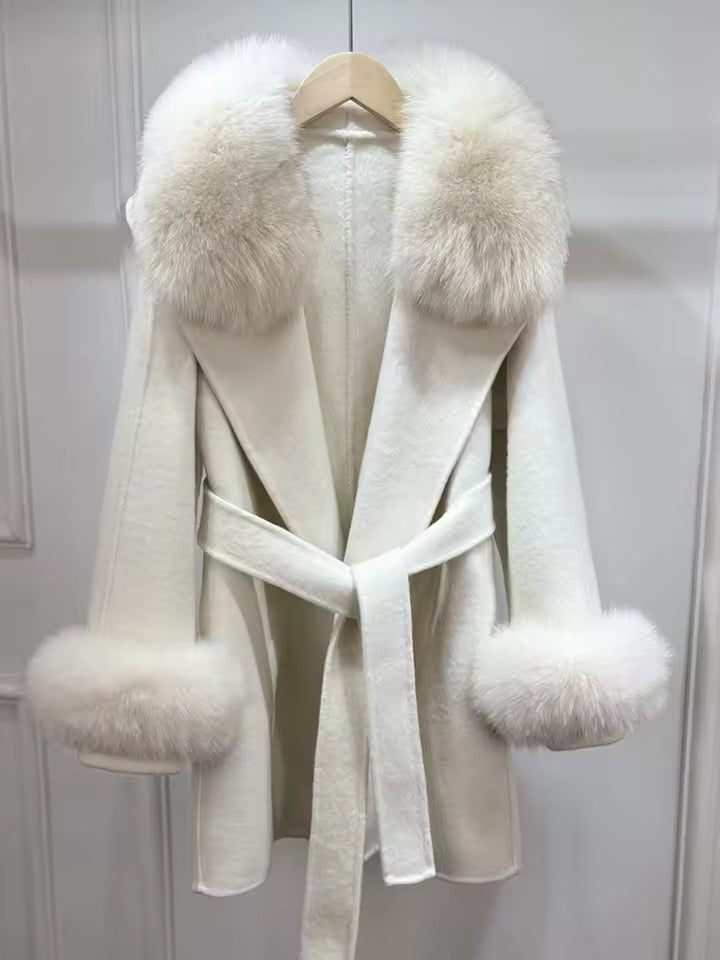 Vera fur coat plus- beige