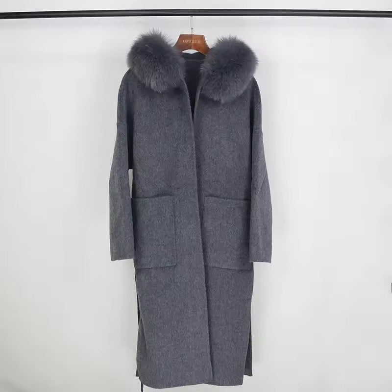 Noelia fur coat long- grey