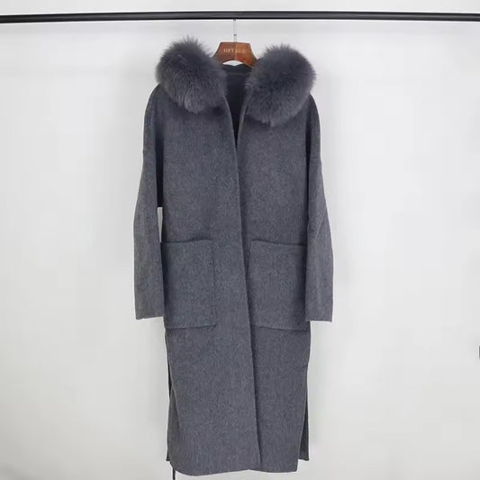 Noelia fur coat long- grey