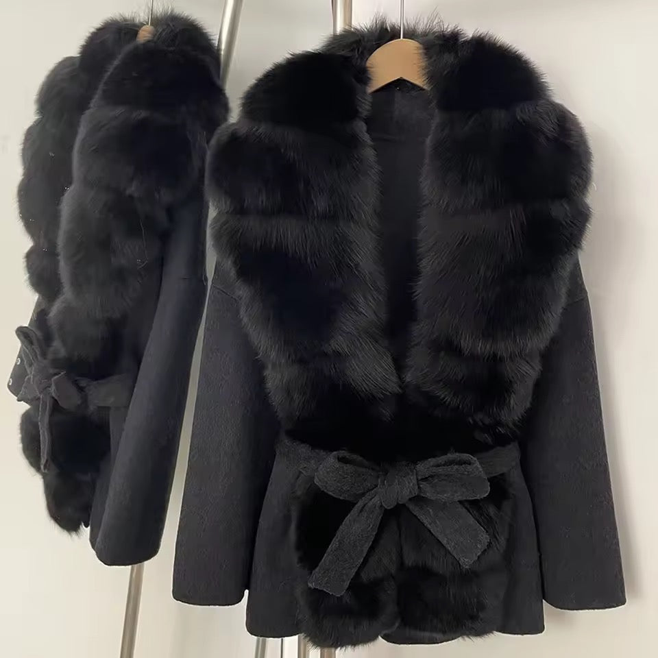 Alara fur coat- black