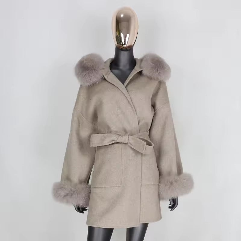 Noelia fur coat plus- deep beige