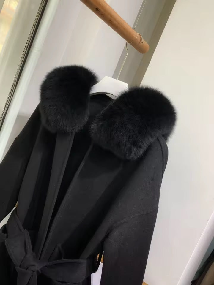 Noelia fur coat- black