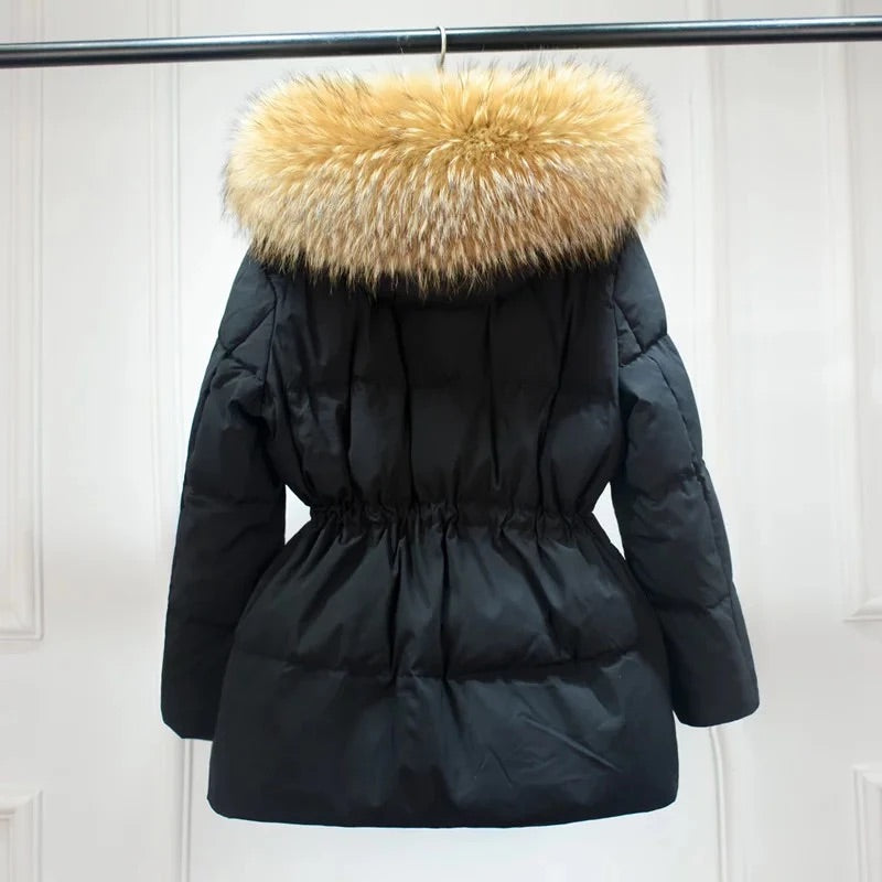 Princess down coat- black/brown