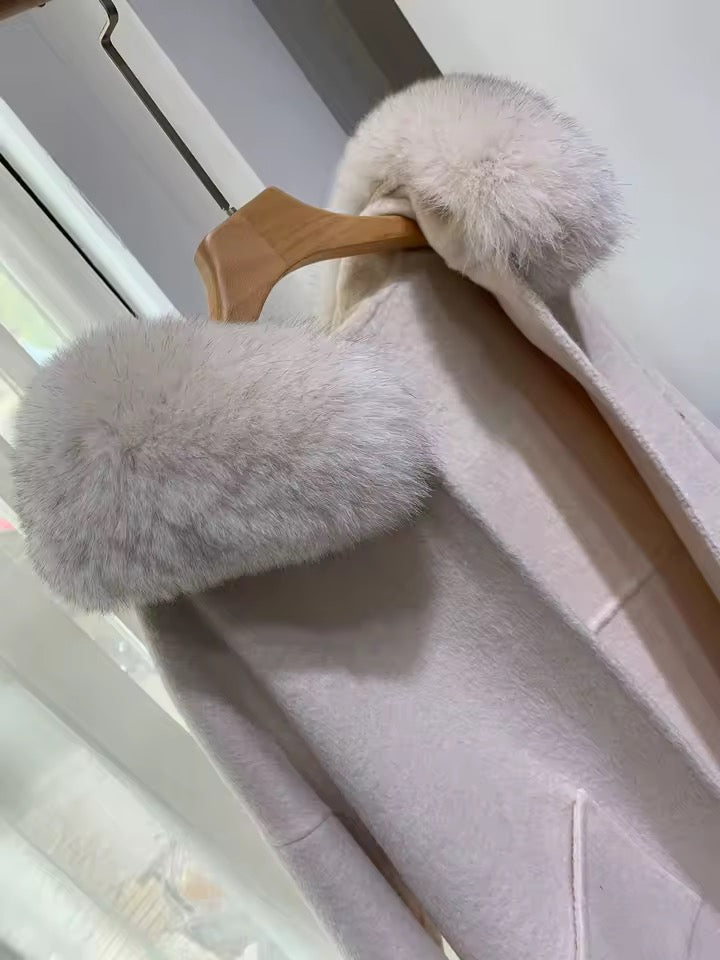 Noelia fur coat- light beige