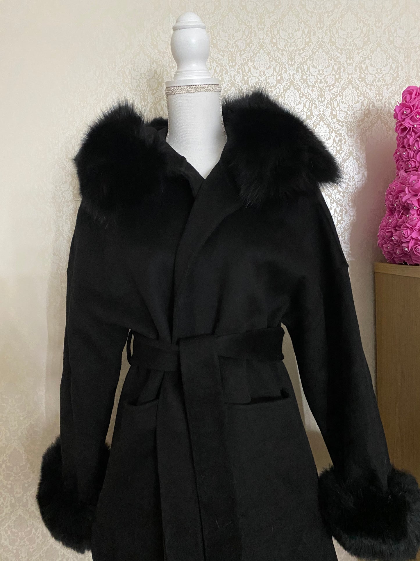 Noelia fur coat plus- black