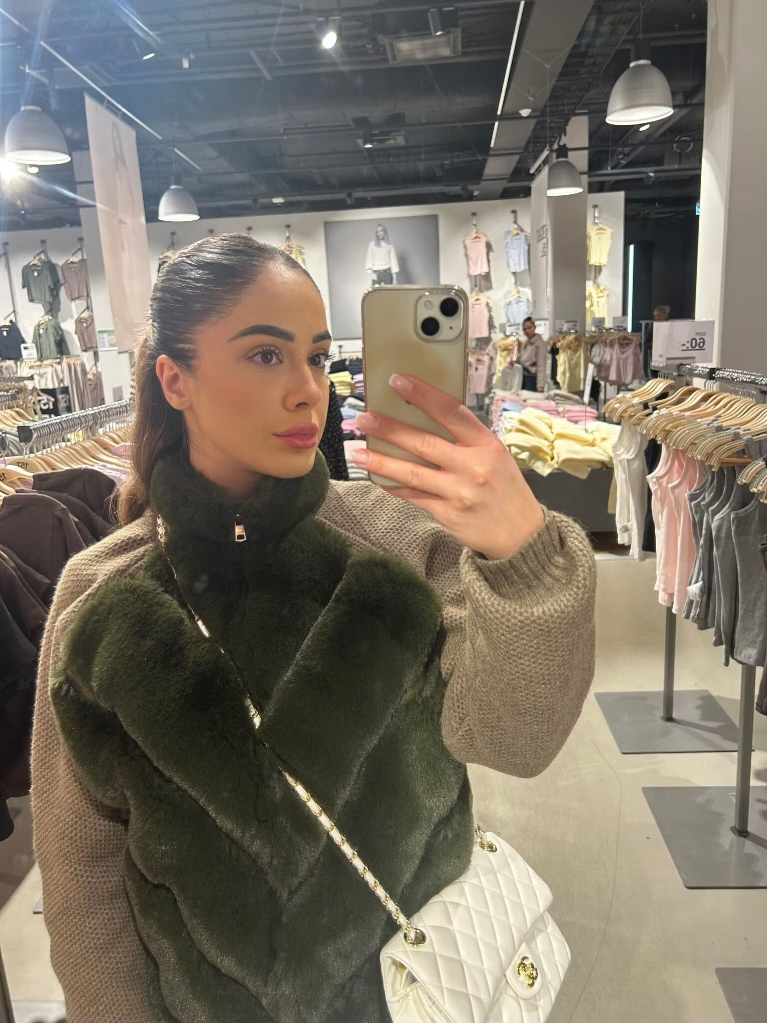 Donia faux fur jacket- green