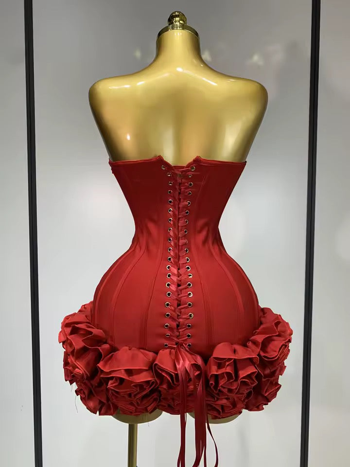 Deanna bandage dress- red