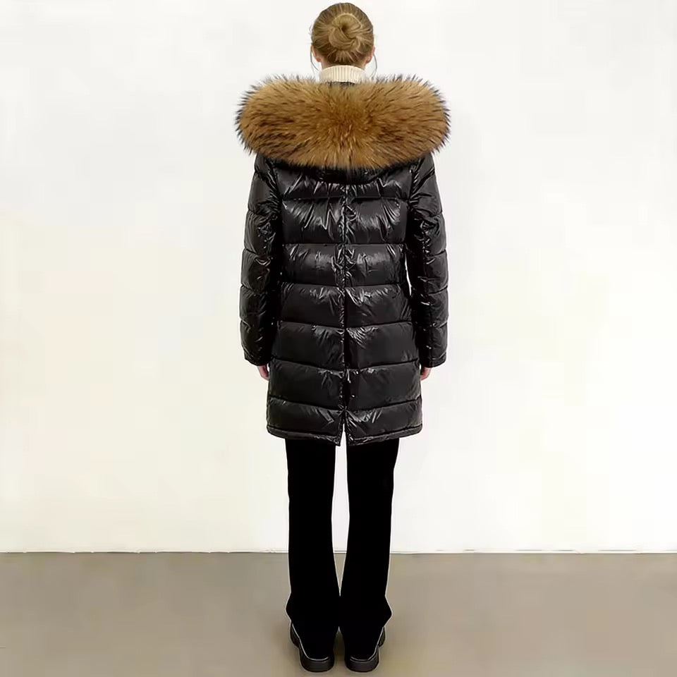 Maxine down coat- black/brown