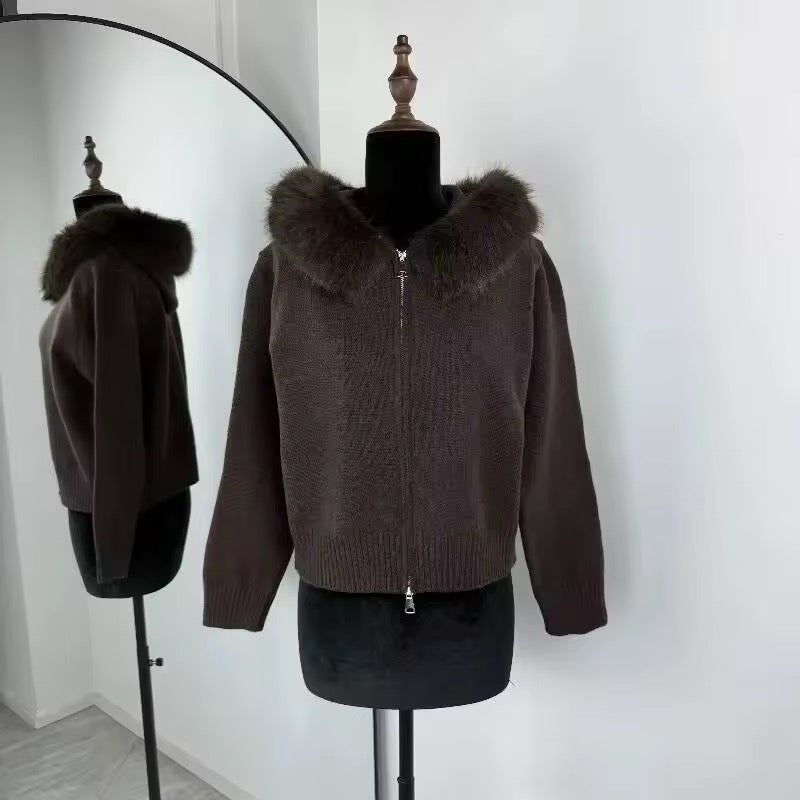 Glinda fake fur jacket- dark brown