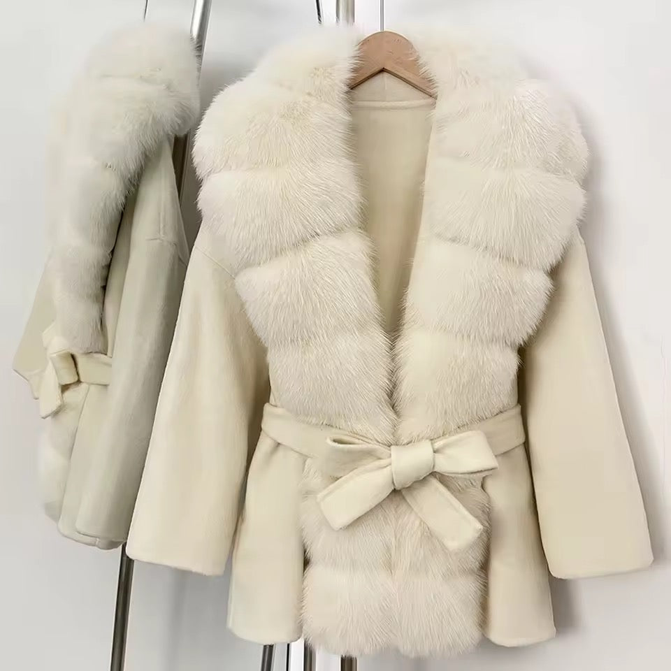 Aline fur coat- light beige