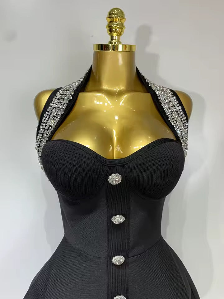 Alessa bandage dress- black