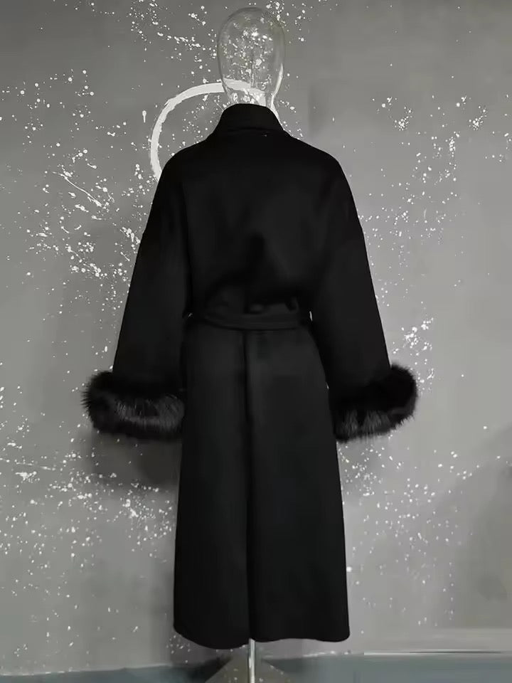 Betsy fur coat- long black