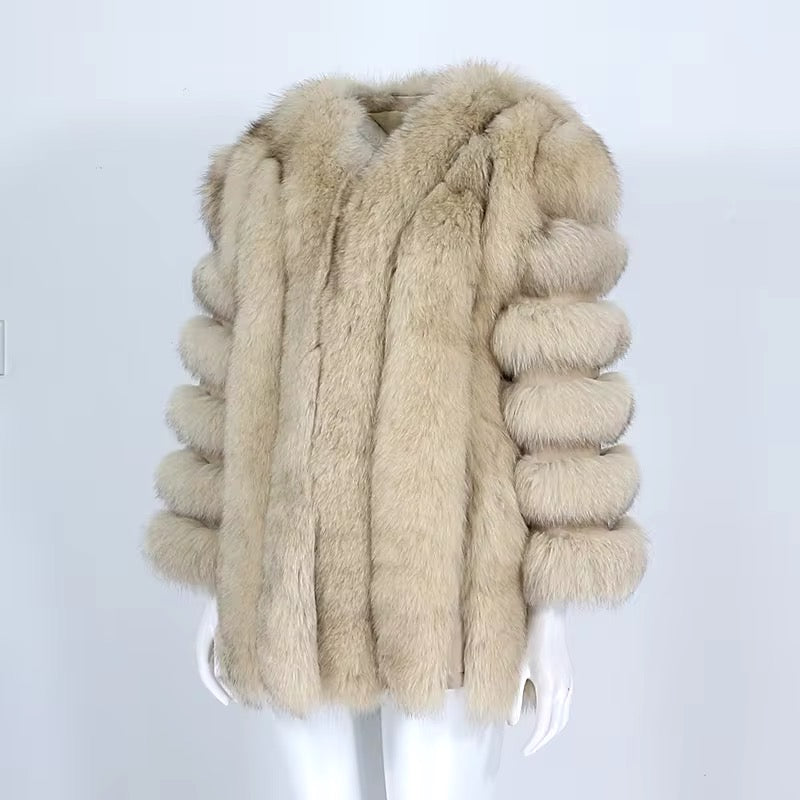 Aurora fur coat- beige