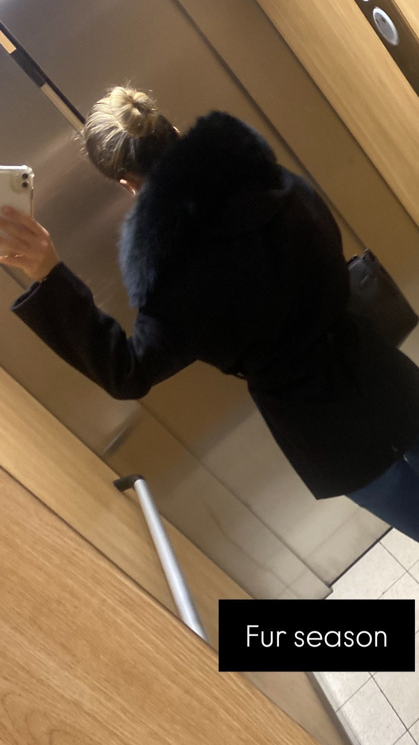 Danielle fur coat short- black