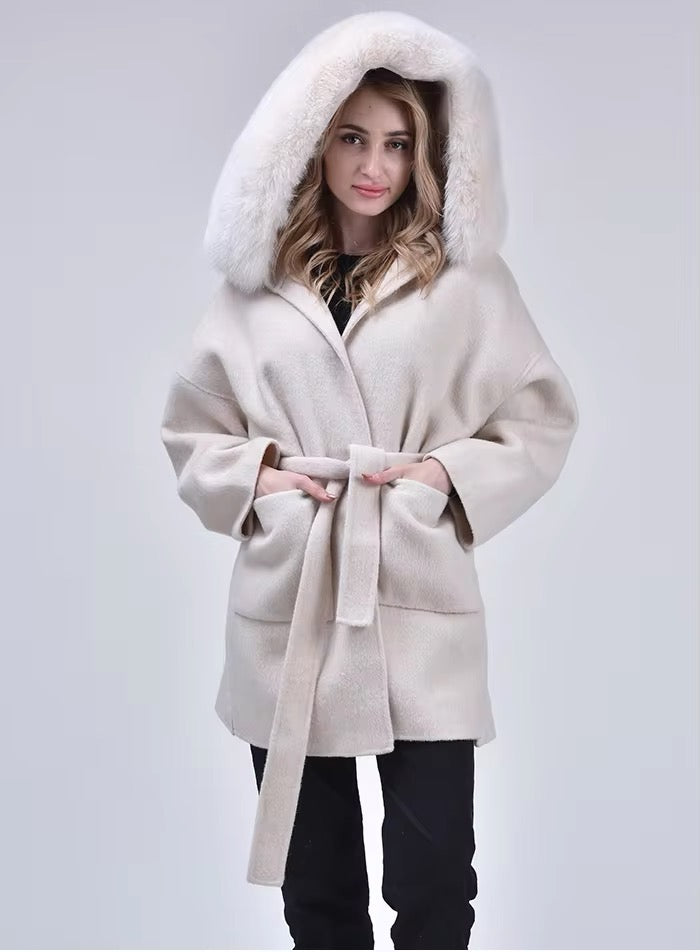 Noelia fur coat- beige