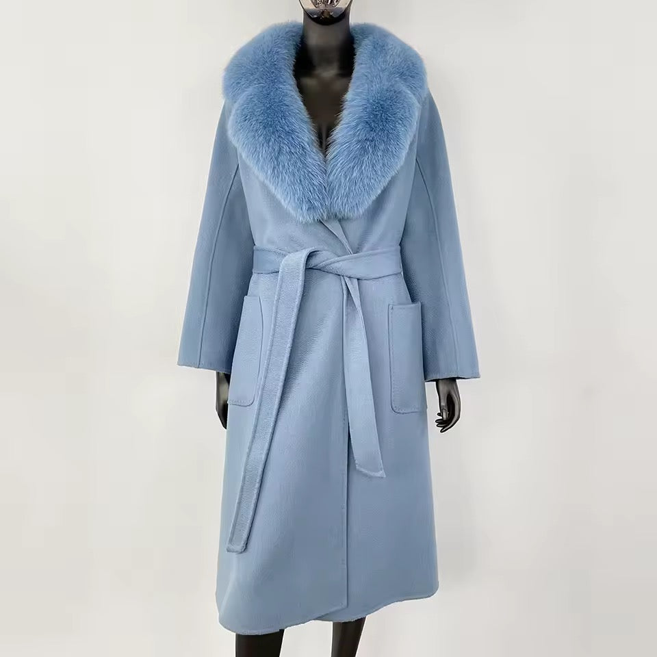 Glinda fur coat- sky blue