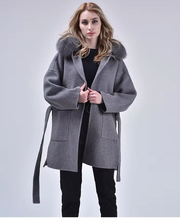 Noelia fur coat- grey