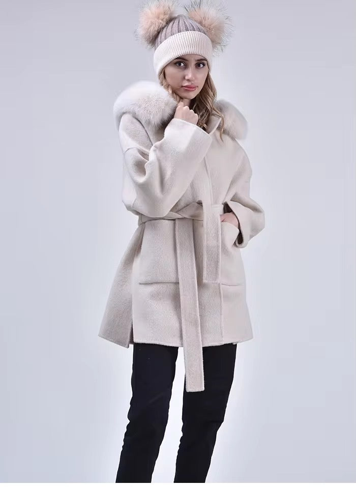 Noelia fur coat- beige