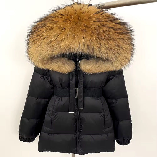 Mischa down coat- black/brown