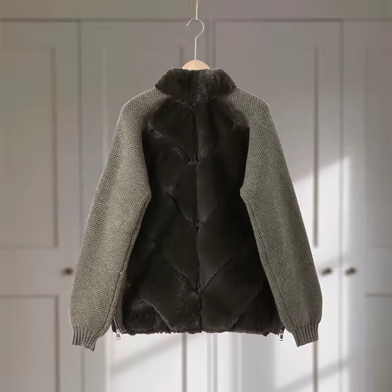 Donia faux fur jacket- green