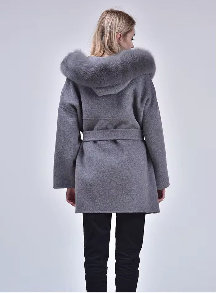 Noelia fur coat- grey