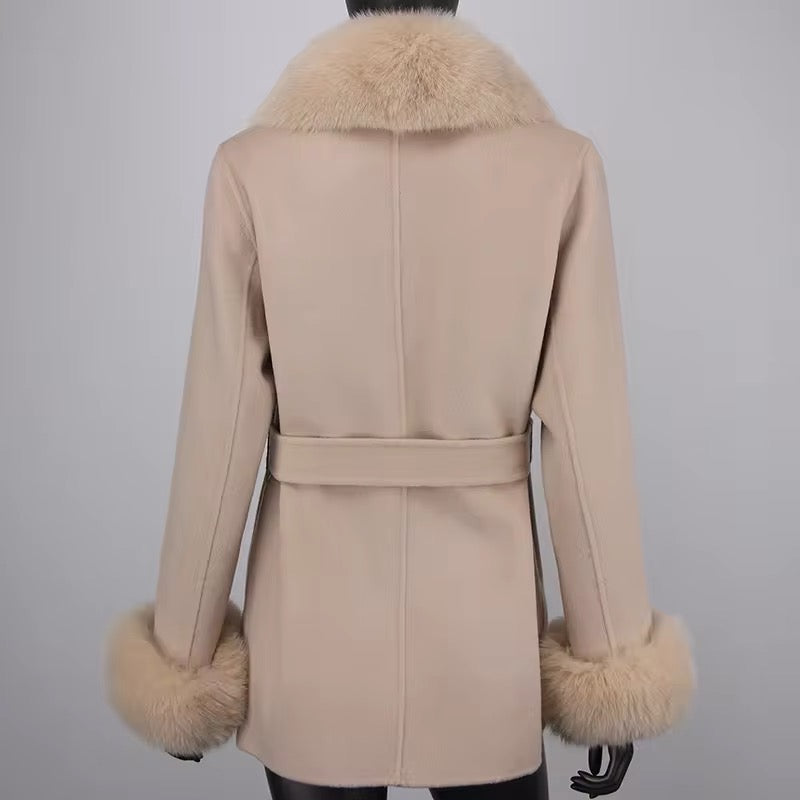 Alara fur coat- dark beige