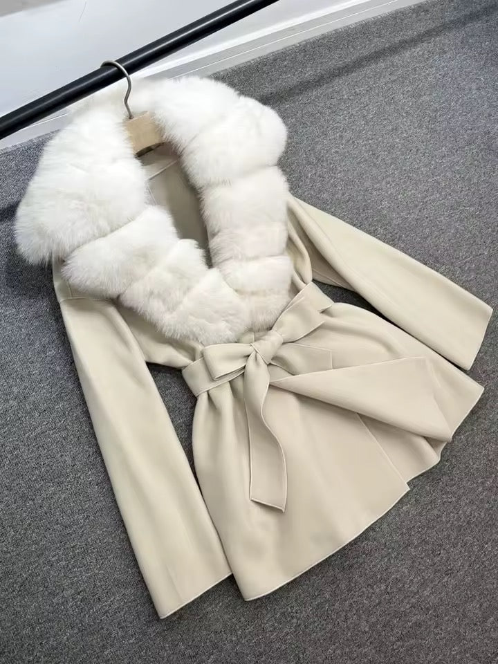 Mona fur coat- beige