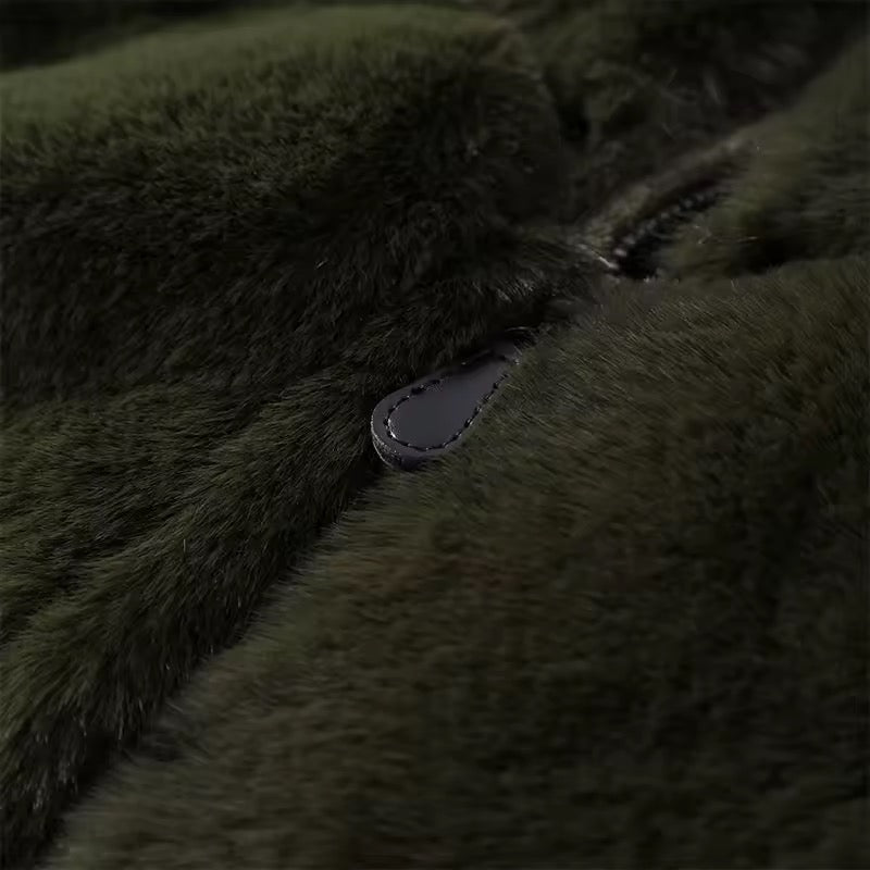 Donia faux fur jacket- green