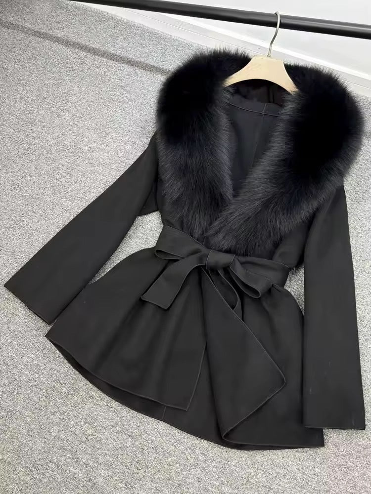 Danielle fur coat short- black